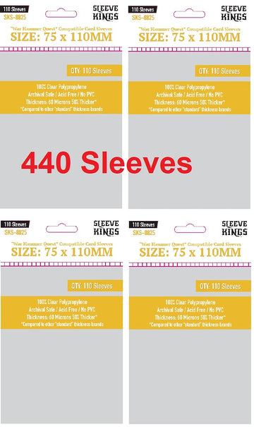 Sleeve Kings ''War Hammer Quest Compatible'' Sleeves 75 X 110 Mm (4X110 Pack, 440 Sleeves)