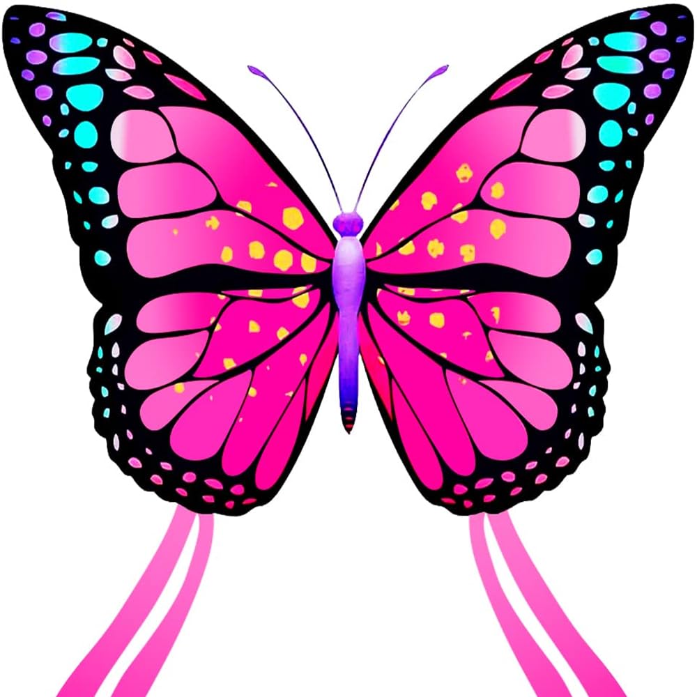 Butterfly Kite For Kids And Adults, Easy To Fly Large Butterfly Kites With Long Tail For Kids Age 4-8-12 Outdoor Games Activitie