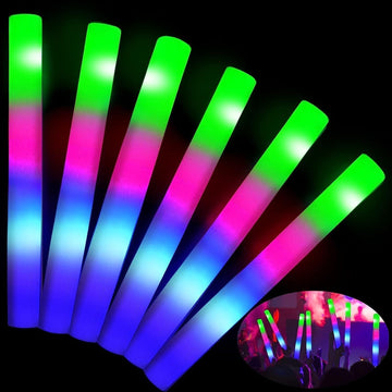 Turnmeon 16 Pcs Giant 16 Inch Foam Glow Sticks Party Supplies Favors 3 Modes Color Changing Led Light Sticks Glow Batons Glow In The Dark Accessory For Birthday Wedding Concert Party Sport Events