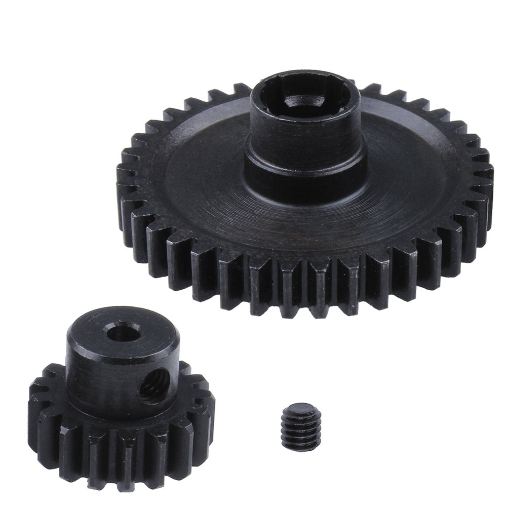 Hobbypark 1 Set Metal Diff Main Gear 38T & Motor Gear 17T for RC 1/18 WLtoys A949 A959 A949 A959 A969 A979 RC Car Buggy Upgrade