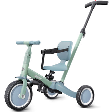 newyoo Toddler Tricycle with Push Handle for 1-3 Year Old, Toddler Bike, Birthday Toy for Boys & Girls, 5 in 1 Kids Trike, Balan