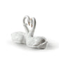 Lladró Swan Couple White Heart Glossy White Porcelain Figurine. Heart-Shaped Porcelain Swan Figurine.