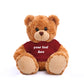 Plushland Teddy Bear 11 Inch, Stuffed Animal Personalized Gift - Great Present For Mothers Day, Valentine Day, Graduation, Birthday,Anniversary, Get Well,Christmas (Mocha Bear, Maroon)