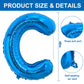 Toniful 40 Inch Large Blue Letter C Balloons Giant Alphabet Letter Balloons,Foil Mylar Big Balloons For Birthday Party Anniversa