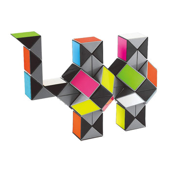 Larger Snake Cube Puzzle Fidget Sensory Toy Vivid Rainbow 8 Colors Magic Ruler Twist Cube Puzzle Games Brain Teaser Puzzles Top Anti-Anxiety Fidget Twisty Toys (72 Wedges)