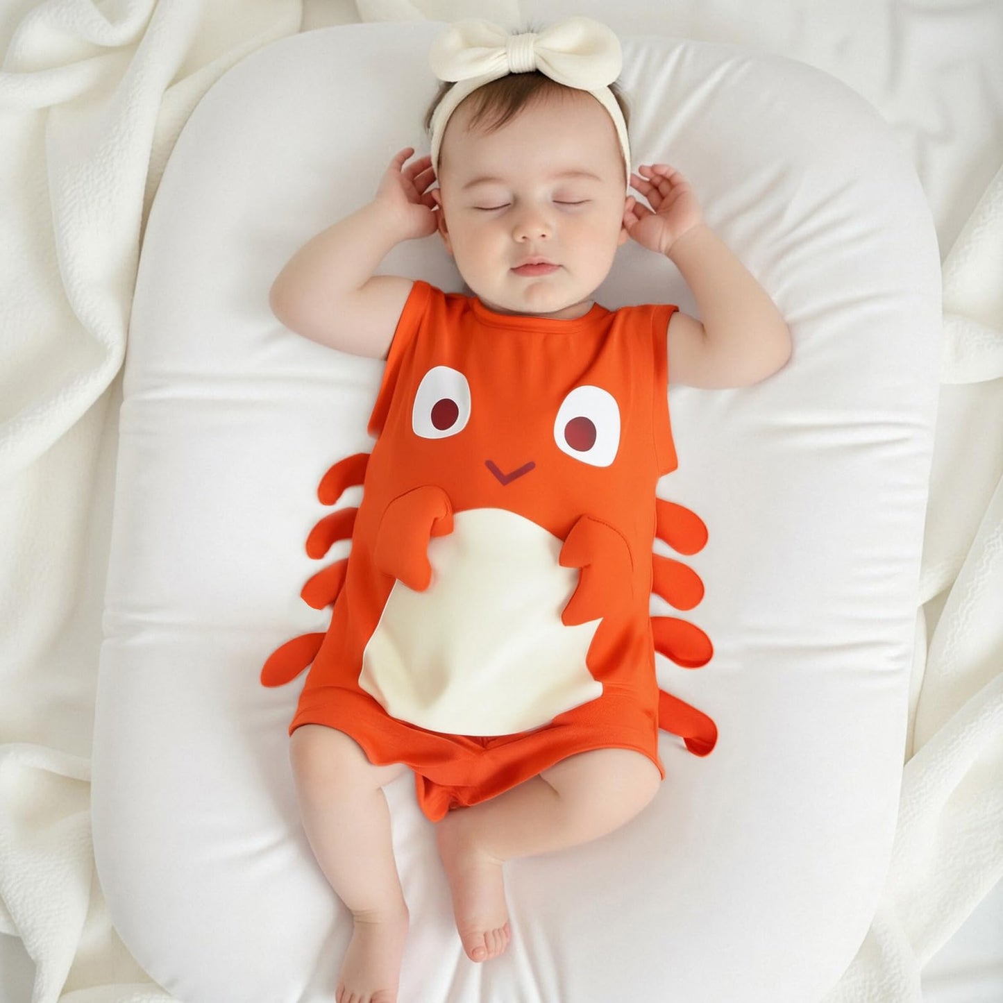 Mieeyali Halloween Newborn Baby Boy Girl Clothes Crab Crawfish Costume Gender Neutral Bodysuit Romper Sea Outfit (Red, 9-18 Mont