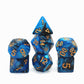 Creebuy Blue Mix Black Dice Dnd Polyhedral Dice Set For Dungeon And Dragons D&D Rpg Role Playing Games 7-Die Set