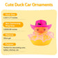 wonuu Rubber Duck Car Ornaments Duck Car Dashboard Decorations for Cute Car Accessories with Dress Heart Shape Sunglasses, Pink&