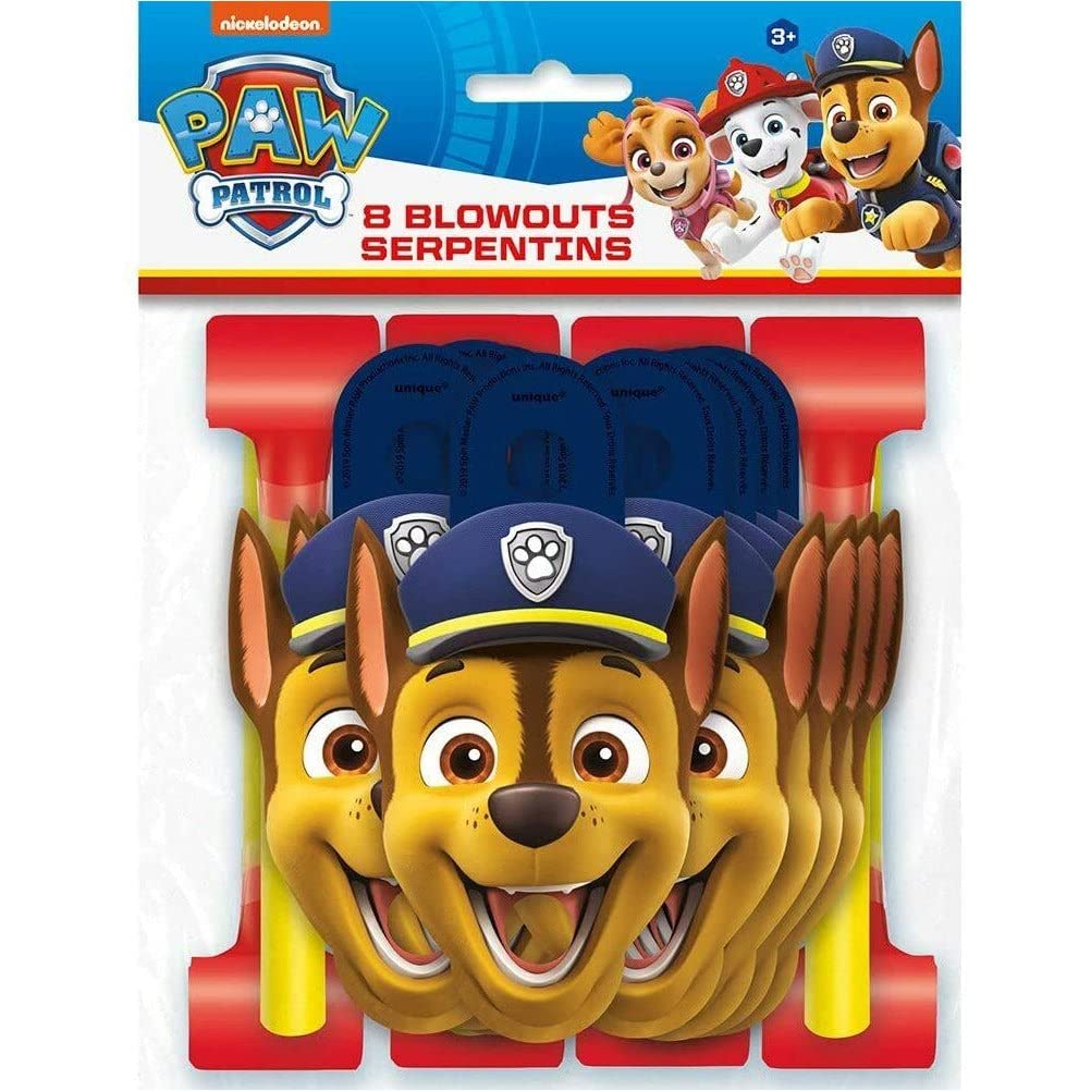 Unique Paw Patrol Party Blowouts, 5'' X 2'', Multicolor