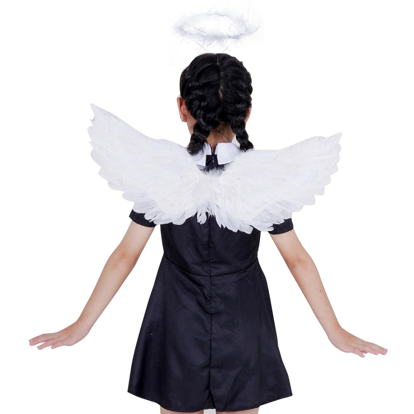 Angel Wings And Halo, Angel Costume Accessories White Fairy For Halloween Outfit, Christmas Eve