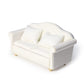 Dollhouse Couch Miniature Sofa With Pillows Dollhouse Living Room Funiture 1:12 Scale Model 3 Pcs High Simulation Upholstered Wooden Fabric Armchair Mini Room Artificial House Scene Decoration (White)