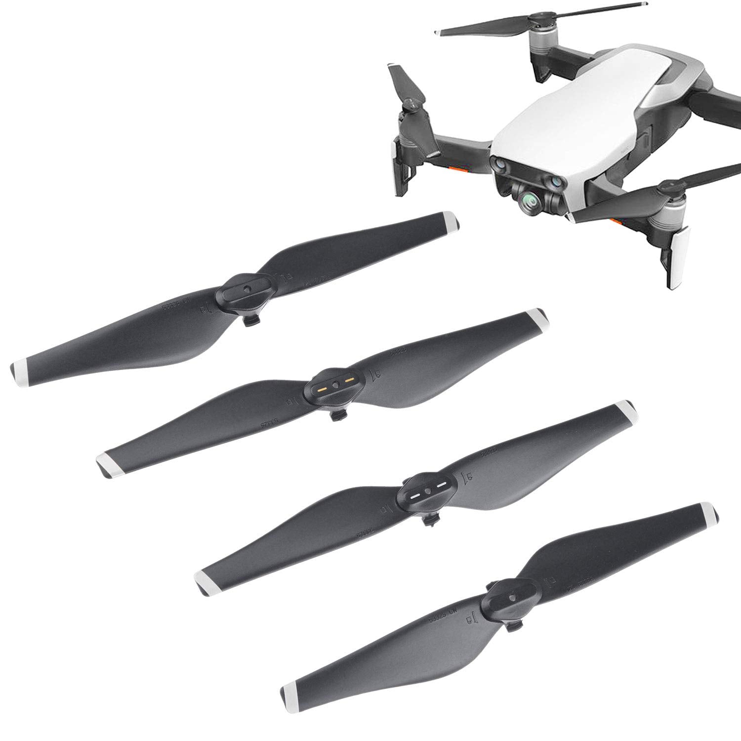 CamKix Propellers Blades Replacement for DJI Mavic Air - 4 Blades or 8 Blades (Black)