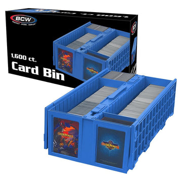 Bcw Collectible Card Bin - Holds Up To 1600 Cards - Single Blue | Large Card Storage Box For Loose Trading Cards | Pokemon, Mtg,