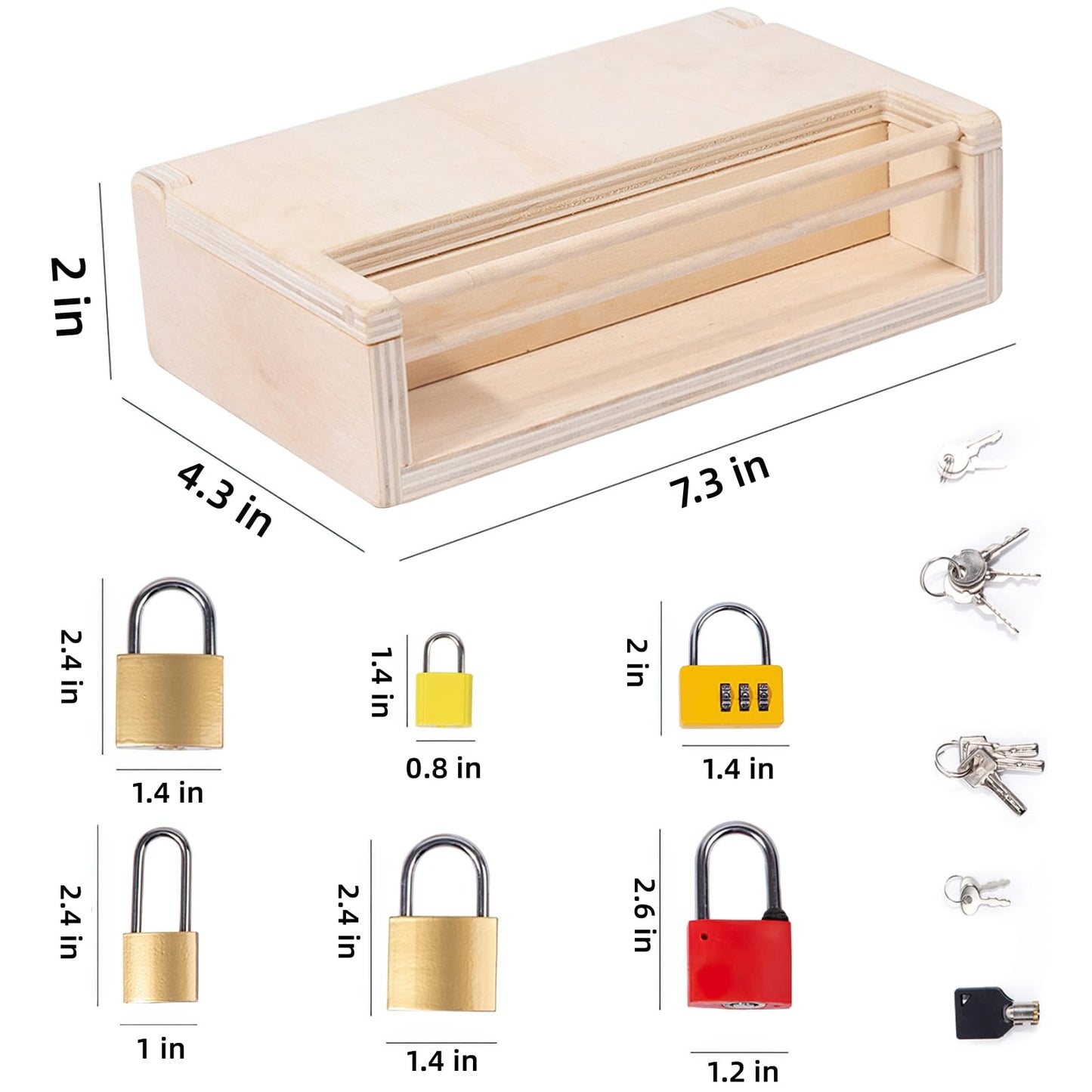 Mikneke Montessori Lock And Key Toy Set For Toddlers, Educational Locks And Keys Toy, Montessori Materials Homeschool Preschool Educationl Toys For 3+ Year Old Kids