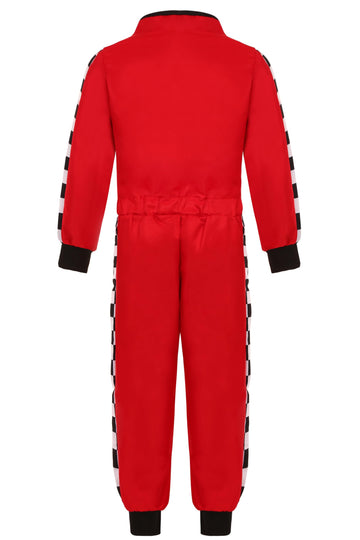 Bordazor Kids Race Car Driver Costume For Boys Girl Racing Suit Racer Jumpsuit For Halloween Dress Up 3-10Y(7-8 Years)