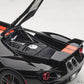 Autoart 2017 Ford GT Shadow Black with Orange Stripes 1/18 Model Car