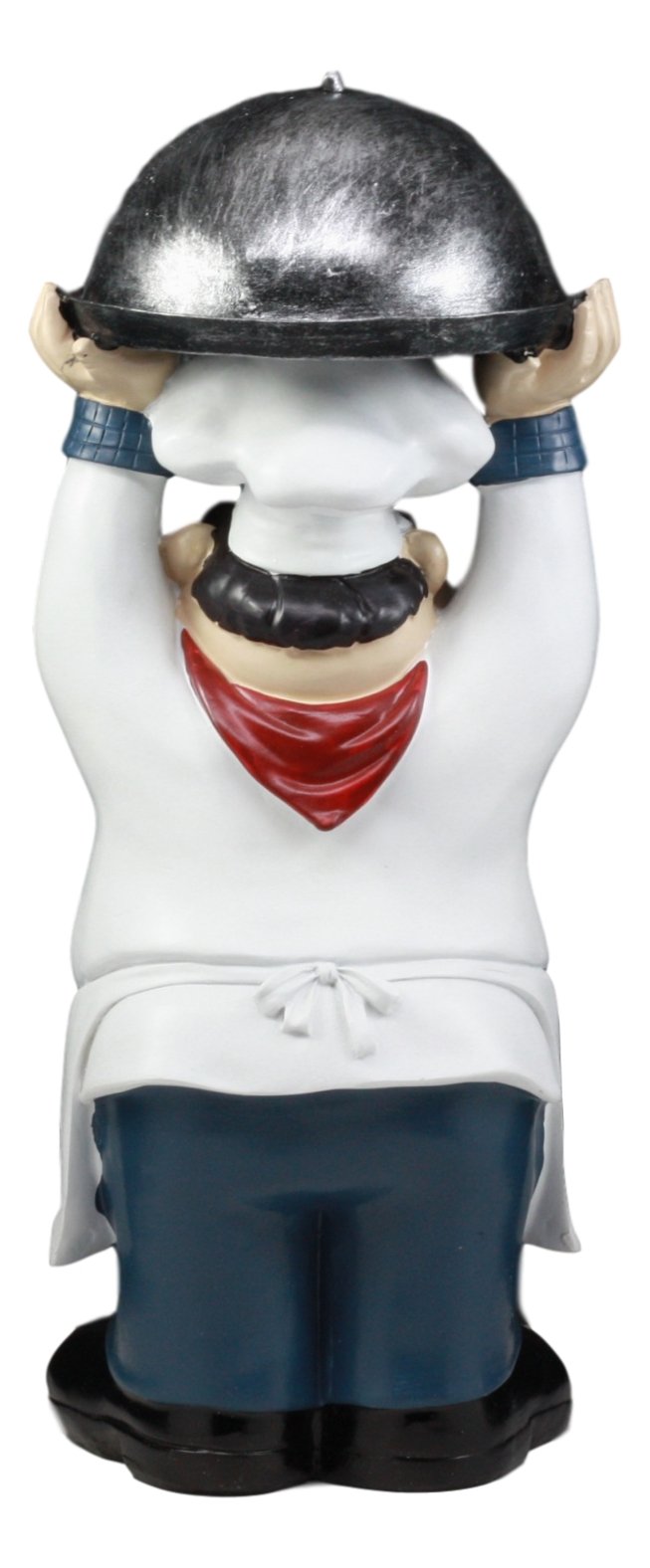 Ebros Master Bistro Chef Holding Melting Dome Tray Statue 14'Tall Head Cook With 'Welcome To My Kitchen' Sign Decor Figurine