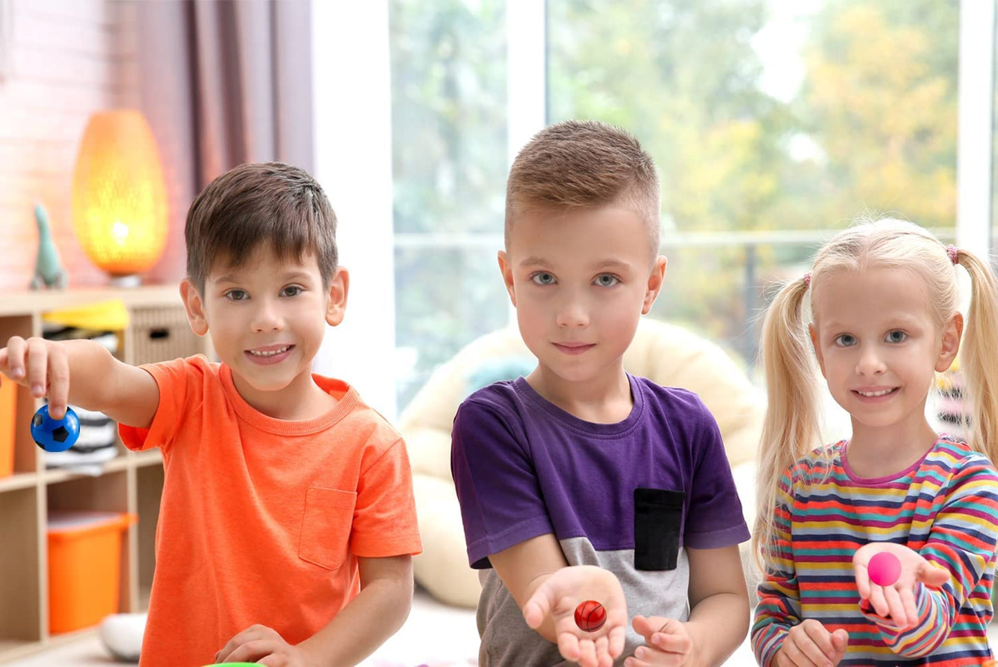 Obtanim 50 Pieces Colorful Bouncy Balls Bulk Mixed Pattern High Bouncing Balls For Kids Party Favors, Prizes, Birthdays Gift (27