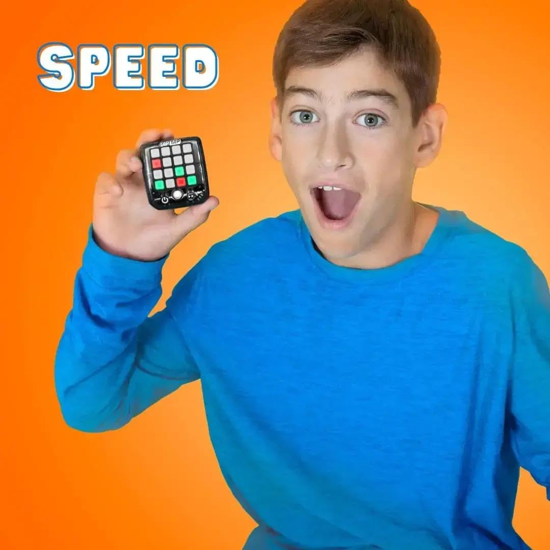 Tap Tap Smart Fidget Toy - 5 Interactive Games  Light-Up  Quiet  Travel Toy for Ages 5+  Handheld  Fidget Gadget