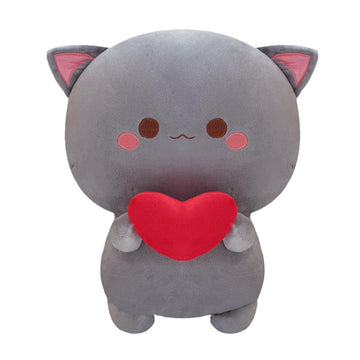 Alwoligag Cute Cat Plush Toy, Super Soft Gray And White Cat Plush Toy, Plush Cat Stuffed Animals, Valentine'S Day Gift, Sweet Ro