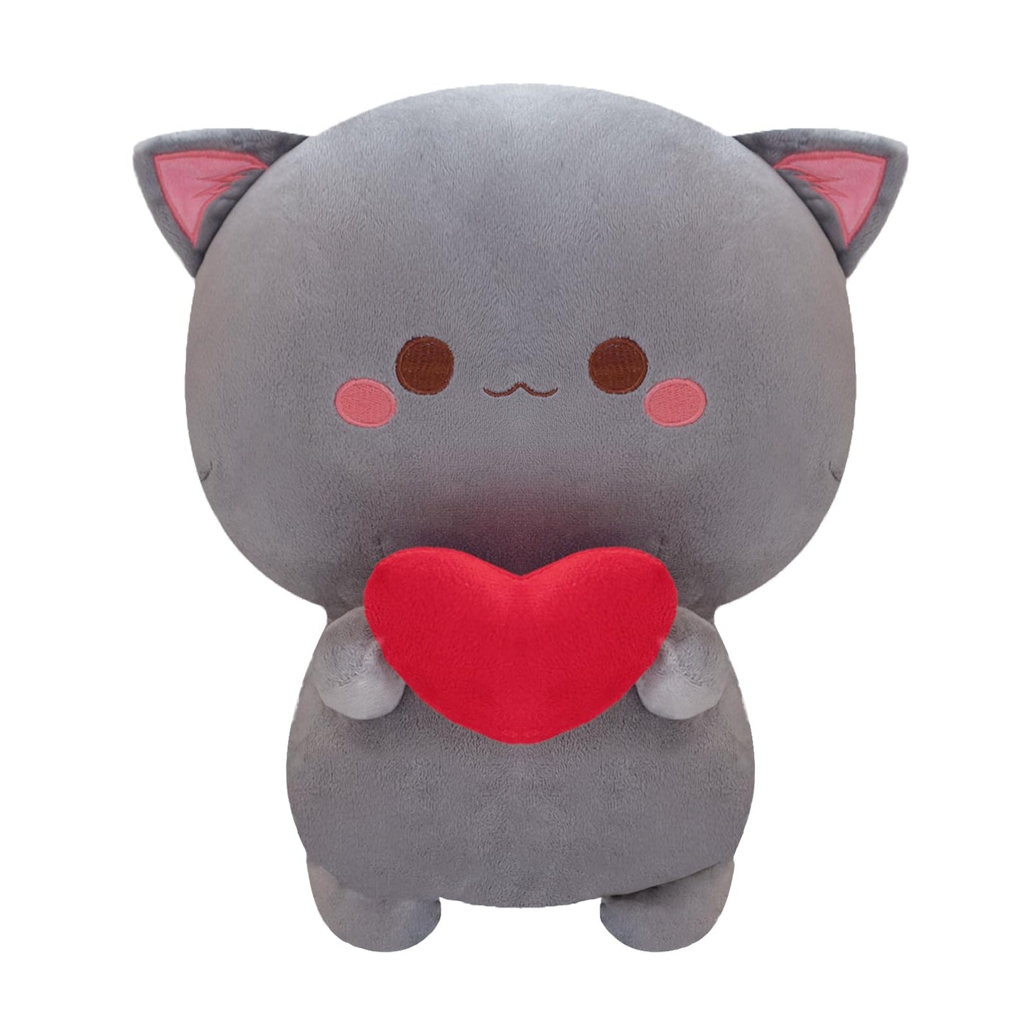 Alwoligag Cute Cat Plush Toy, Super Soft Gray Cat Plush Toy, Plush Cat Stuffed Animals, Valentine'S Day Gift, Sweet Romantic Cut