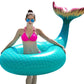 Jasonwell Giant Inflatable Mermaid Tail Pool Float With Fast Valves Summer Beach Swimming Pool Party Lounge Raft Decorations Toys For Adults Kids (Green)