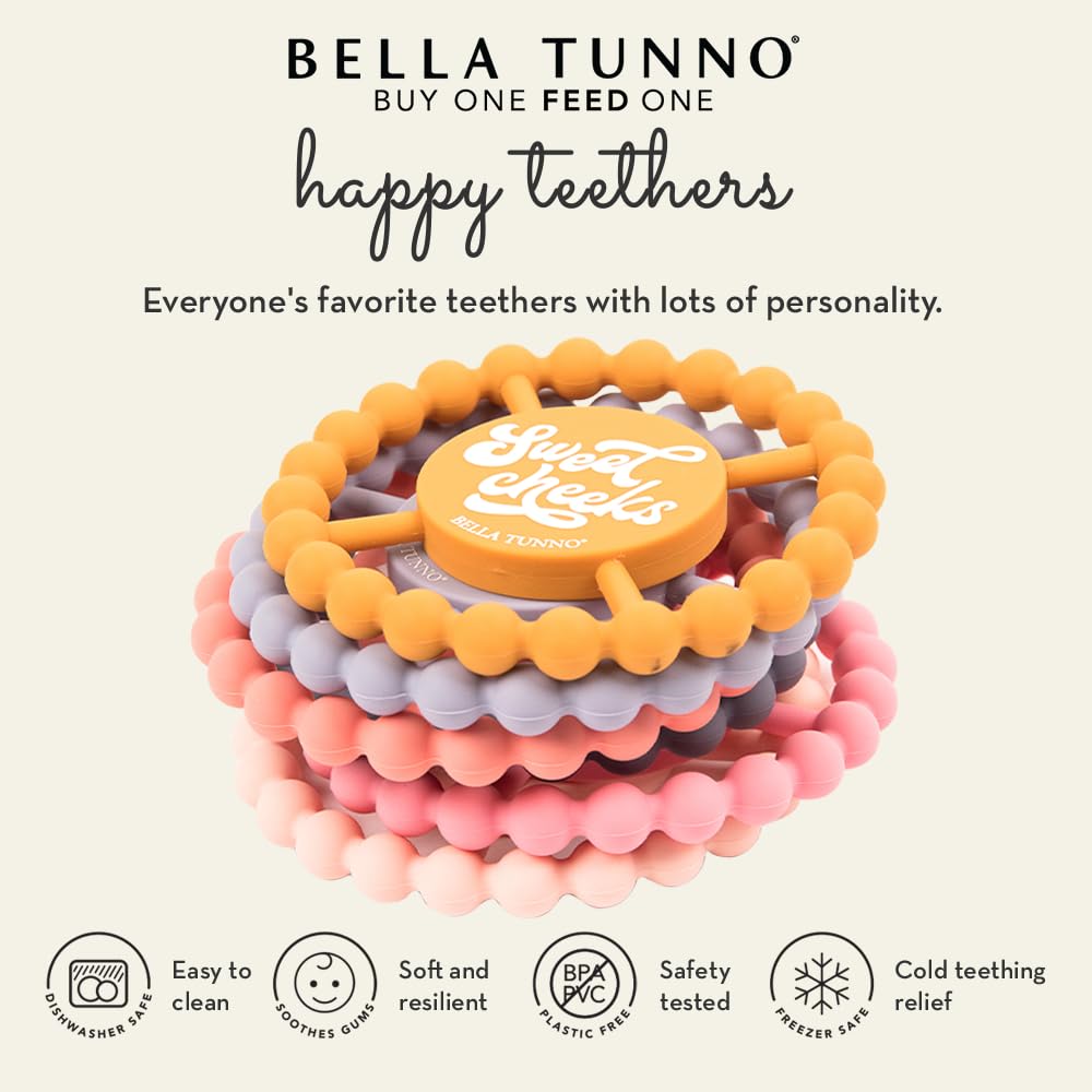 Bella Tunno Happy Teether For Boys - Soft & Easy Grip Baby Boy Teether Toy, Silicone Teether Ring To Help Soothe Gums, Non-Toxic And Bpa Free, Baby Bro