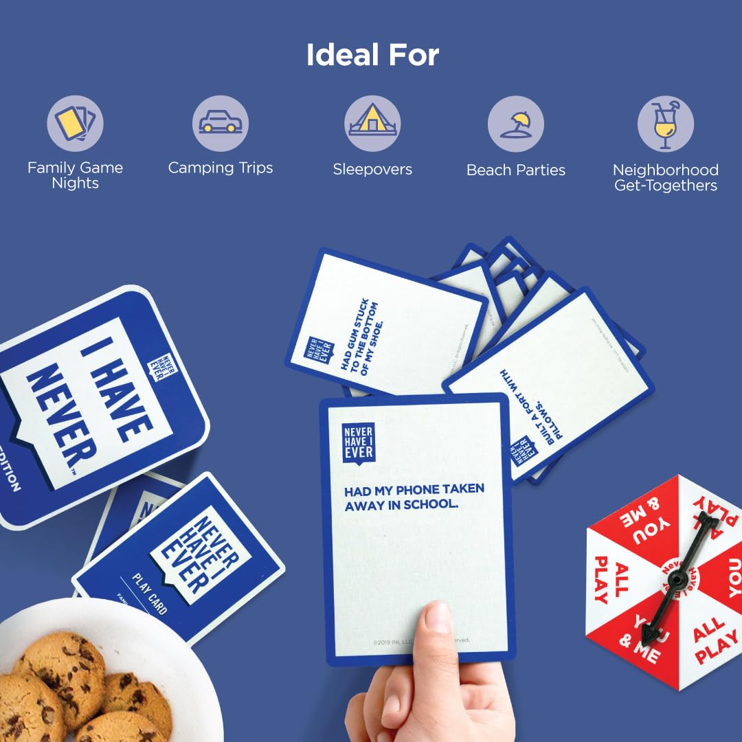 Never Have I Ever Card Game - Family Edition Volume 2, Includes Fun, Engaging Prompts for Interactive Family Game Nights, Vacati