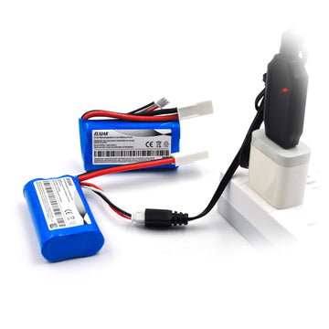 (4-Pack) 7.4V 1500mAh Li-ion Battery with Mini Tamiya Connector Replacement for Danchee 12225TA Redcat Racing RIDGEROCK RC Vehic