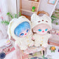 niannyyhouse 20cm Plush Doll Clothes Rabbit Ears Woolen Thread Onesies 8in Doll Accessories (A)