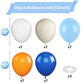Togvu 35 Pack Balloons, Blue Orange, Reusable Latex, For Baby Shower, Birthday, Wedding Decorations, With 2 Ribbons