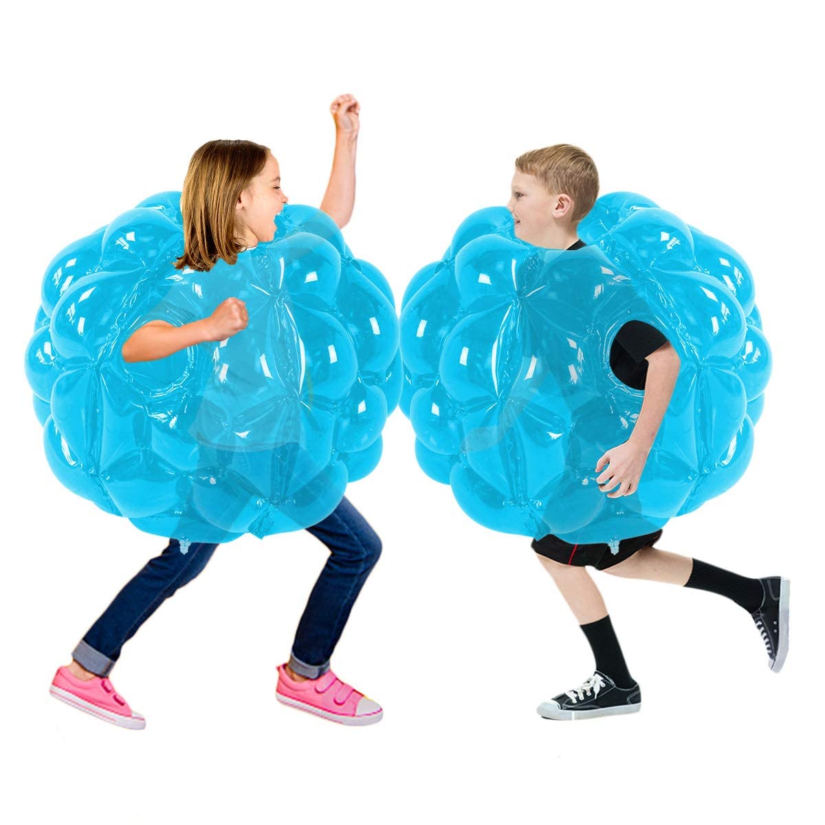 SUNSHINEMALL 2 PC Bubble Balls for mature-themed  Inflatable Body Bubble Ball Sumo Bumper Bopper Toys  Heavy Duty PVC Vinyl Kids mature-themeds Physical Outdoor Active Play (36 INCH Blue)