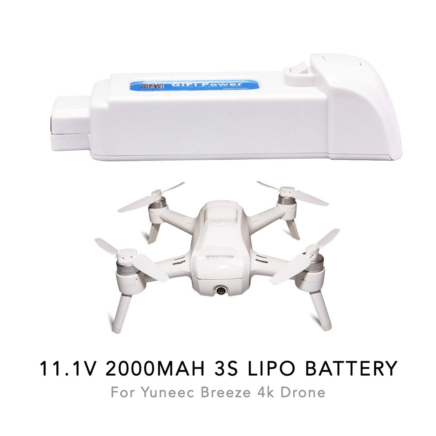 MaximalPower GiFi Power Replacement 11.1V 2000mAh 3S Lipo Battery for Yuneec Breeze 4k Drone (1 Pack)