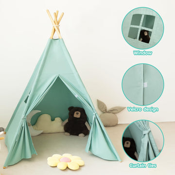 Rongfa Teepee Tent For Kids-Portable Children Play Tent Indoor Outdoor (Green)