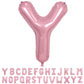 40 Inch Pink Letter Balloons, Large Y Letter Balloons Foil Helium Balloon, Foil Big Single Alphabet Y Balloon, Pink Letters for 