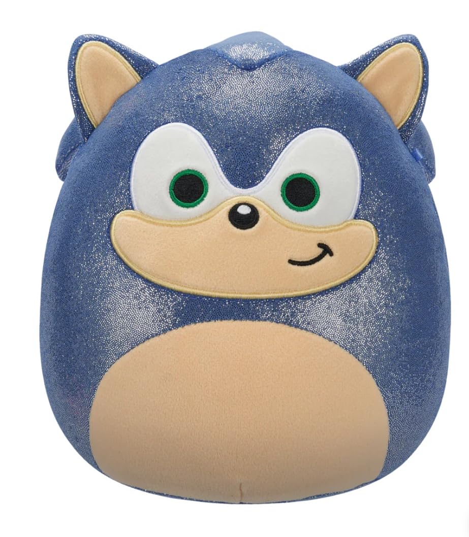 Squishmallows Sonic Plush Toy Set - 8-Inch Christmas 2024 Metallic Edition (Sonic, Knuckles, Tails, Shadow) - Soft Polyester