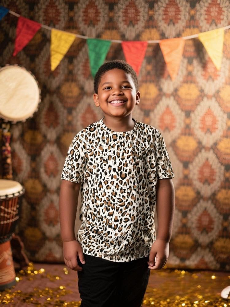 COSLAND Boys' Leopard Shirt Kids Animal Costume, Medium