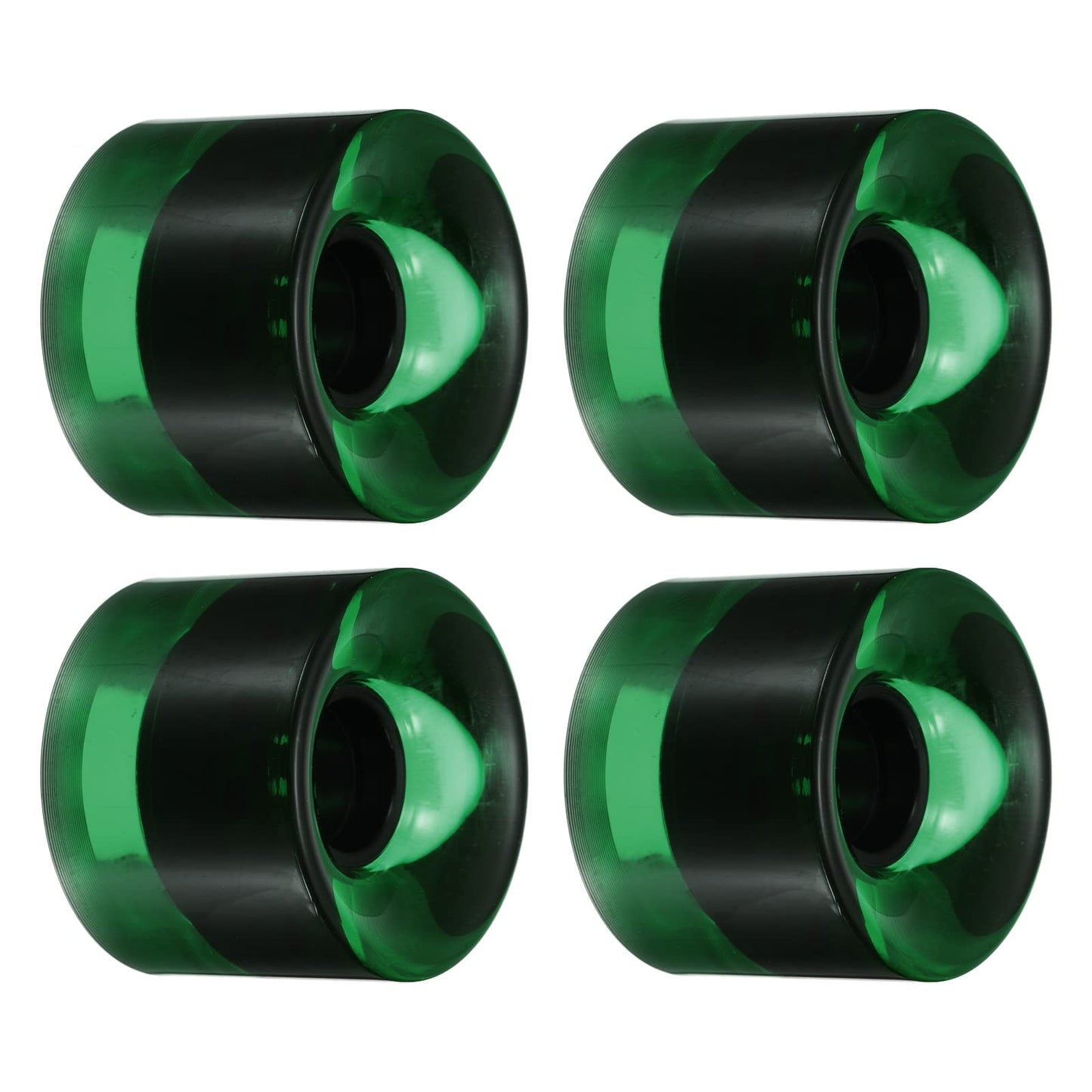 PATIKIL 60mm Longboard Wheels, 4 Pack Skateboard Wheel Street Wheels for Skateboards Cruiser Wheels Replacement 78A, Clear Green