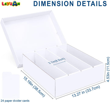 Leyzan Trading Card Storage Box, 3200 Count Cardboard Storage Box With Divider For Sports, Tcg, Mtg Card(1 Pack)