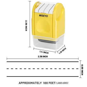 Miseyo Dashed Handwriting Lines Practice Roller Stamp,Self-Inking Line Rolling Stamps for Kids Writing- Yellow