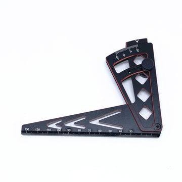 KingVal Adjustable Metal RC Car Wheel Rim Camber Gauge Ruler Height Measuring Tool Compatible with 1/10 1/8 1/7 RC Car (Black-Re