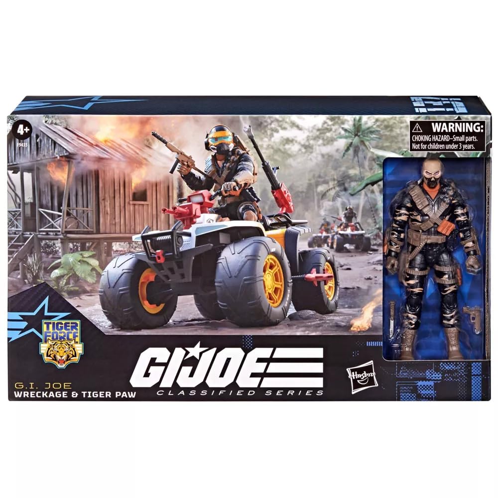 G.I. Joe Classified Series Tiger Force Wreckage Action Figure & Tiger Paw ATV - Exclusive, Multicolor, Model F9435, Plastic