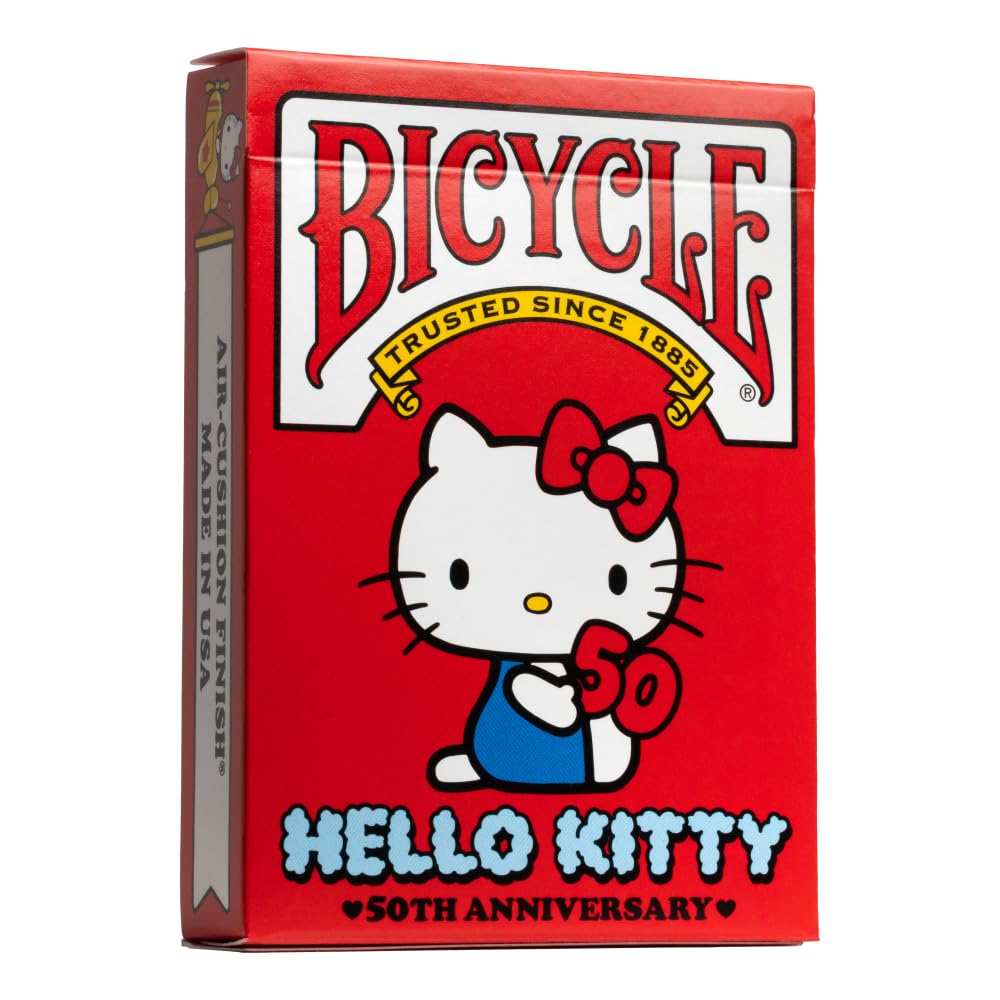 Bicycle Hello Kitty Playing Cards, Limited Edition Hello Kitty 50Th Anniversary, 1 Deck