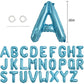 Toniful 52 Pieces 16 Inch Light Blue Letter A-Z Balloons,Custom Phrase Mylar Foil Alphabet Letter Diy Personalized Phrase Banner
