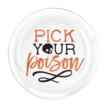Metallic Pick Your Poison Plastic Dessert Plates 7 1/2