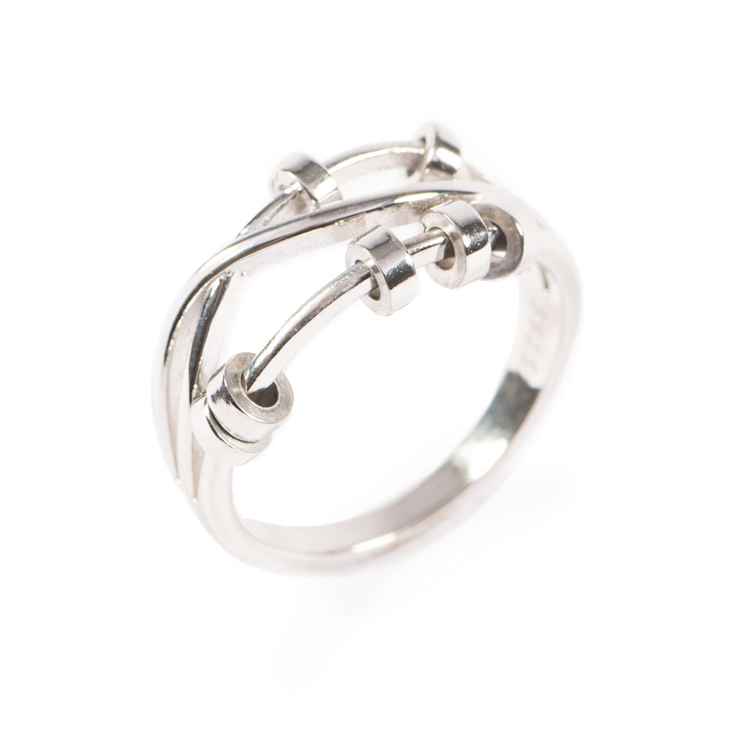 Storyjewellery Crossover Fidget Rings For Women, Anxiety Ring For Women,Birthday Christmas Gifts For Women (Alloy 07)