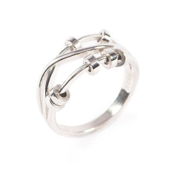 Storyjewellery Crossover Fidget Rings For Women, Anxiety Ring For Women, Silver Plated Spinner Ring Anxiety Spinning Stress Reli