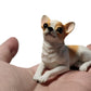 Talklek 1Pcs 2 Inches Mini Resin Chihuahua Figurine Gifts, Mini Dog Memorial Gifts, Dog Figurines, Car Decor, Collectible Chihua