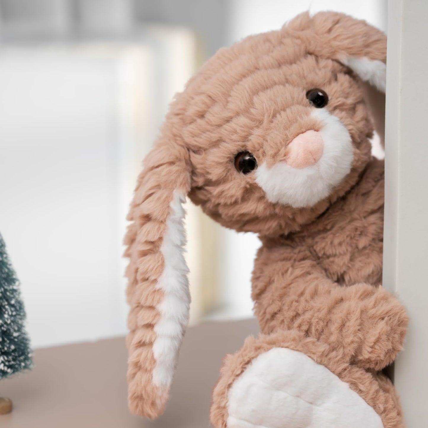 Mikee Fluffie 9'' Easter Bunny Stuffed Animals, Safe Material Soft Washable Stuffed Bunny, Cute Plush Toy Rabbit Easter Decorati