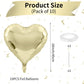 Light Gold Heart Balloons, 18 Inch Pastel Gold Heart Shape Balloons Foil, 10 Pcs Gold Heart Foil Balloons Love Balloon Helium Fo